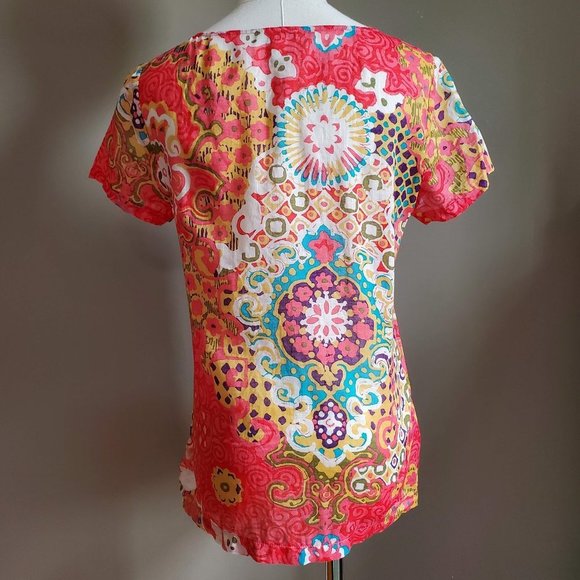 J.Crew Boho Cotton T-Shirt Ribbon, Floral sz 6 - Picture 5 of 11